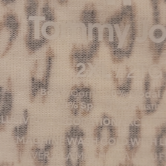 Tommy John Micro Leopard Print Second Skin Short Sleeve PJ Top Tee Size … - Picture 3 of 7